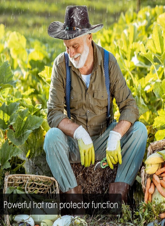 Funtery غطاء قبعة رعاة البقر من Funtery مقاس XXL، مصنوع من البلاستيك المقاوم للماء، لحماية القبعات من المطر والغبار والتخزين (شفاف، 10 قطع) - Image 2