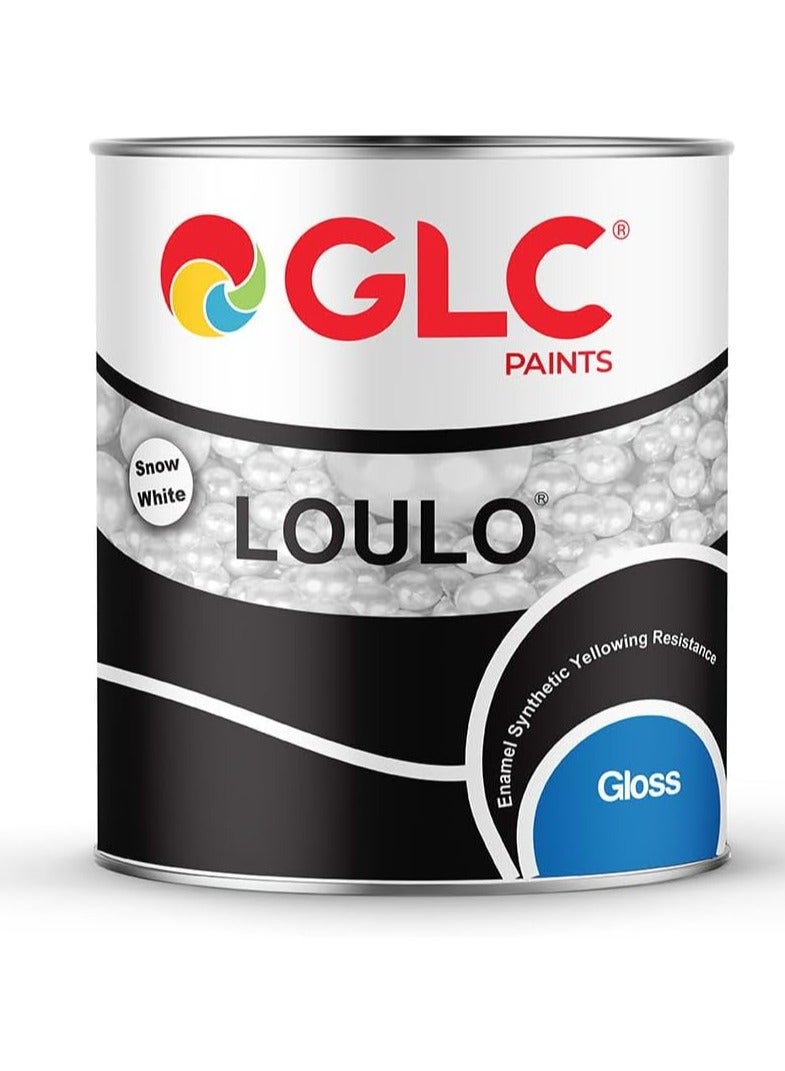 GLC Paints Lulu Wood Paint for Interior and Exterior High Gloss Snow White 840ml - Image 1