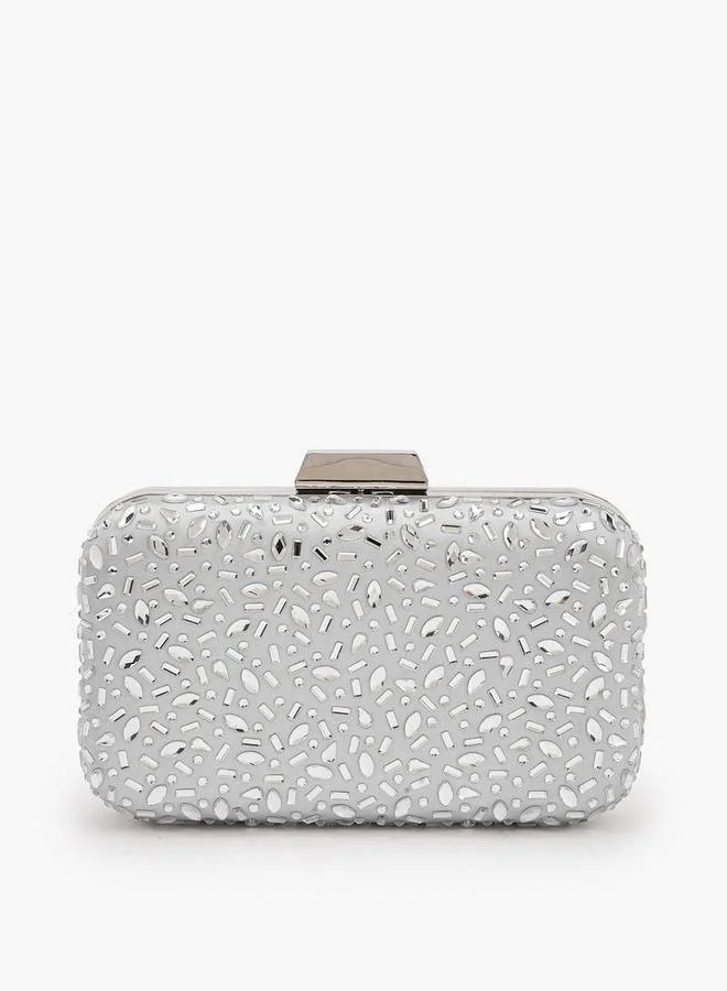 Floral Bella Embellished Clutch with Chain Strap Ramadan Collection