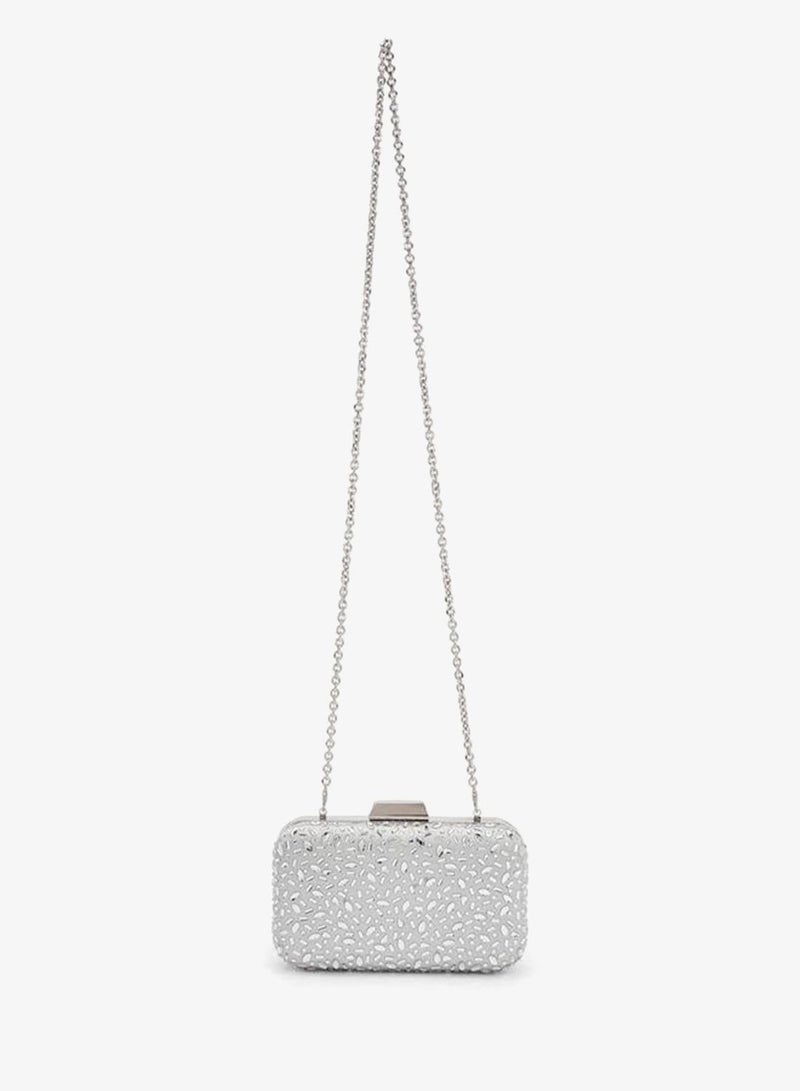 Flora Bella By Shoexpress Floral Bella Embellished Clutch with Chain Strap Ramadan Collection - Image 2