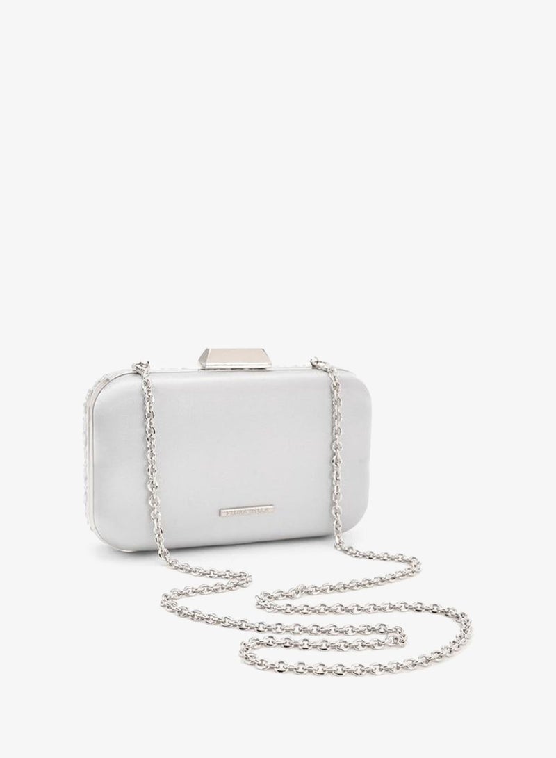 Flora Bella By Shoexpress Floral Bella Embellished Clutch with Chain Strap Ramadan Collection - Image 5