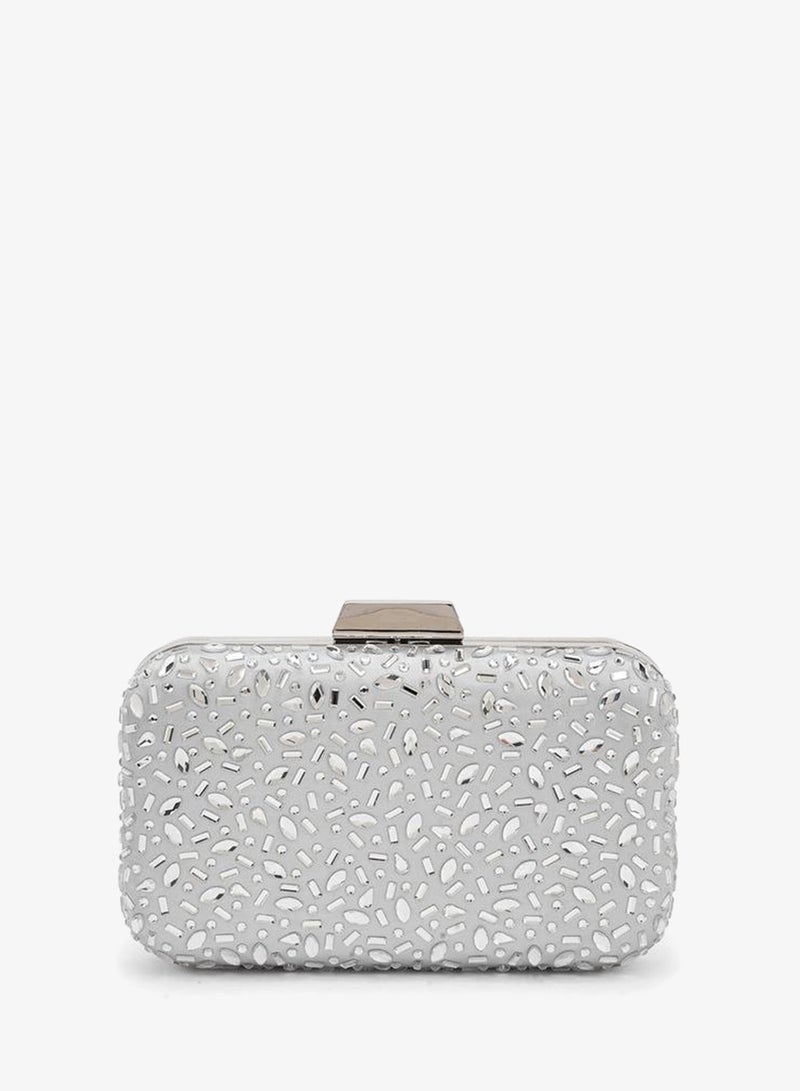 Flora Bella By Shoexpress Floral Bella Embellished Clutch with Chain Strap Ramadan Collection - Image 1