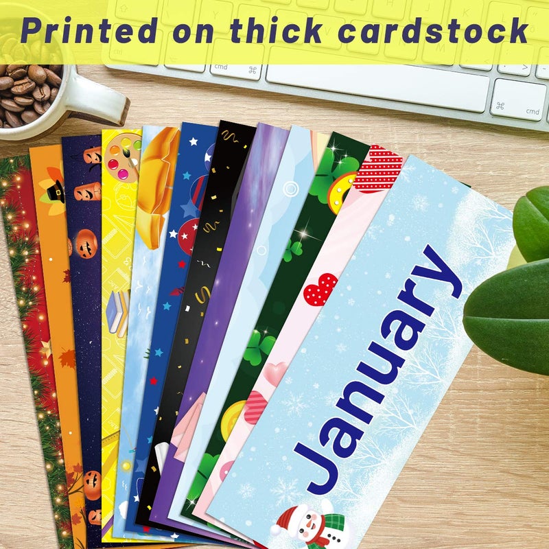 Fancy Land Holiday Monthly Headliners Seasonal 12 Months of The Year Headers for Classroom Bulletin Board Set Decoration - Image 5