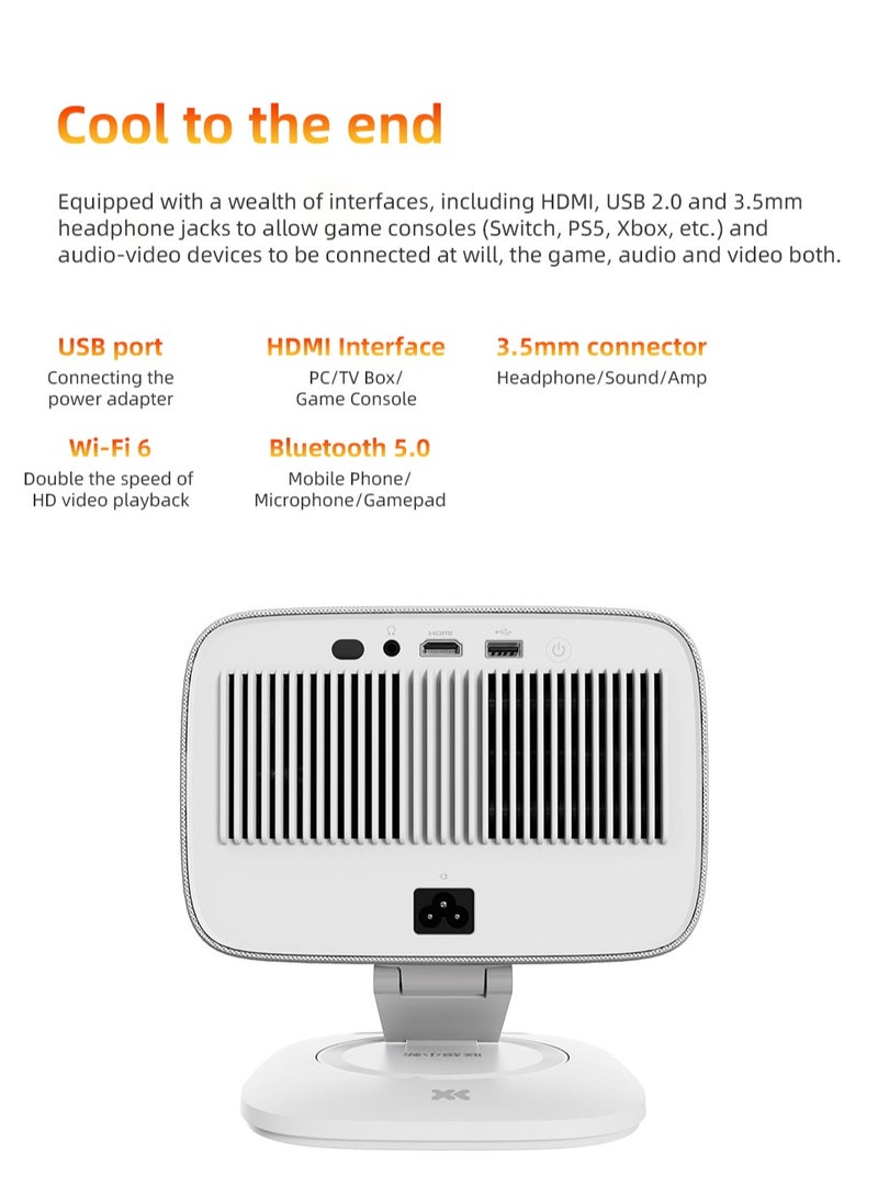 لينوفو جهاز عرض LENOVO Xiaoxin 100P PTZ بزاوية 360 درجة، 2+32 جيجابايت، جهاز عرض فيديو محمول بدقة 1080 بكسل عالية الدقة - Image 3