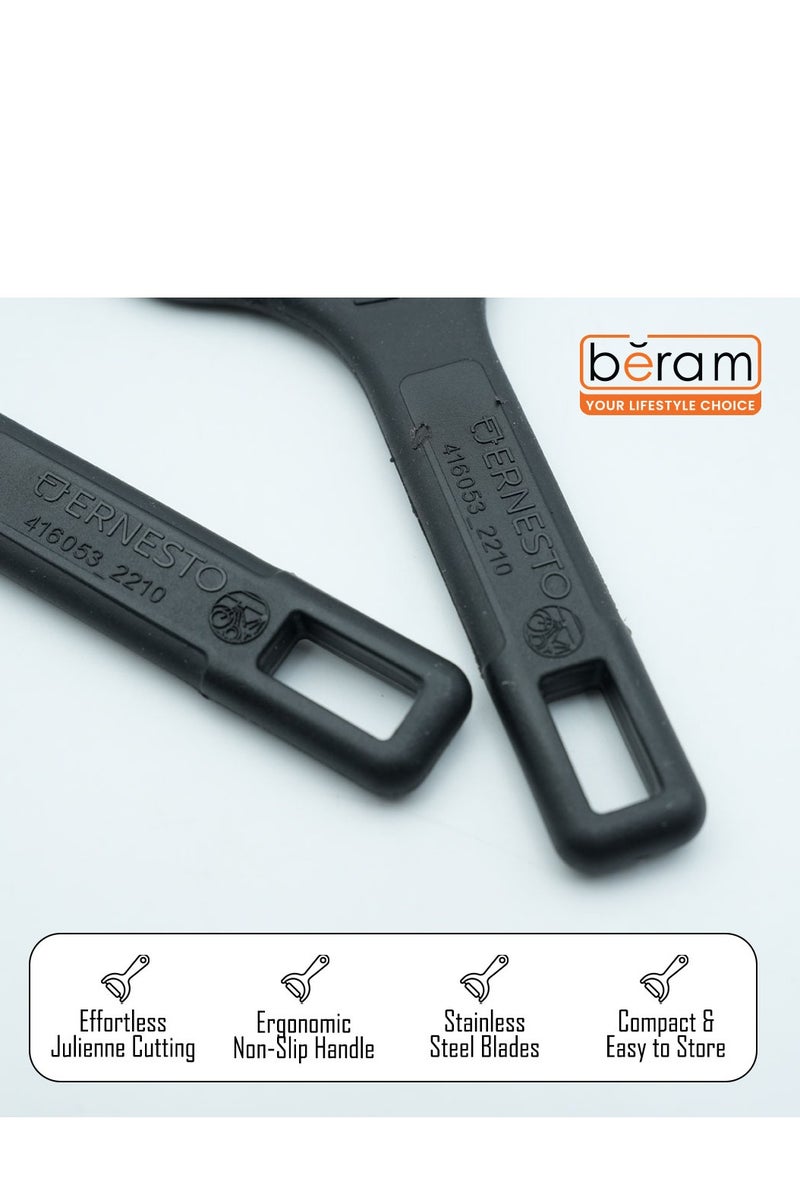Beram 2-Piece Peeler Set, Ergonomic Handheld Peelers for Fruits & Vegetables BPA-Free Dishwasher Safe Includes Potato Eye Remover Sharp Blades for Effortless Peeling (Black)  - Image 3