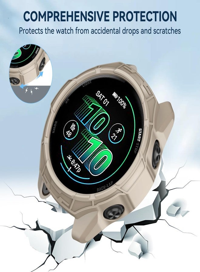 MYSNBKN Case Cover Compatible with Garmin Forerunner 570 42MM Case Protector TPU Protective Case Frame for Forerunner 570 42MM Smart Watch (Starlight) - Image 5