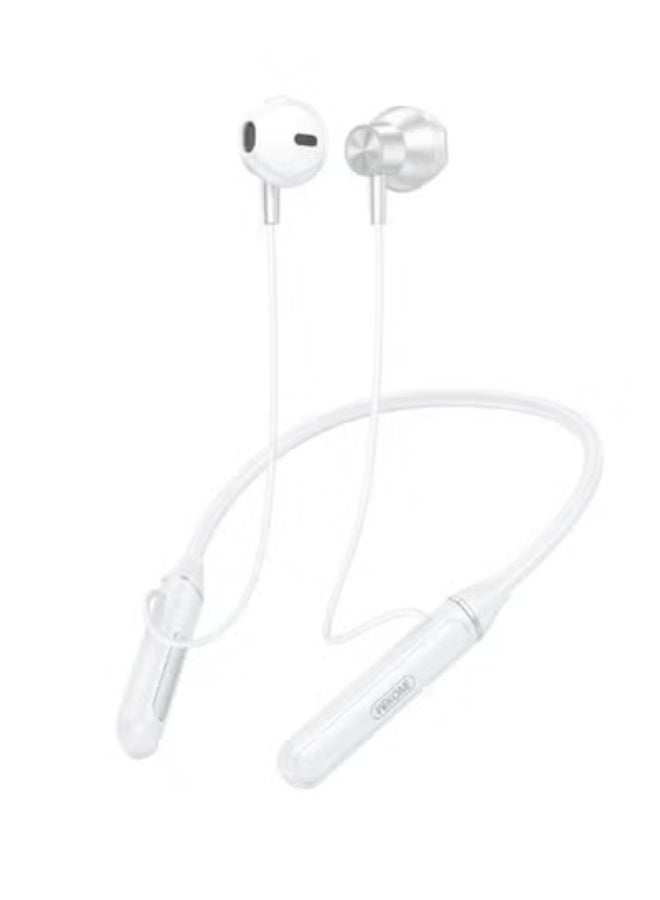 ويكومي WG-05 Neckband Wireless Earphones – Bluetooth 5.3 In-Ear Headphones with Magnetic Design, Deep Bass Sound, Noise Reduction Mic & 24H Battery Life | Lightweight Flexible Fit – White - Image 3