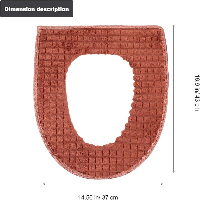 Brown Washable Reusable Toilet Seat Cover Zipper Potty Pad for Home - Image 4
