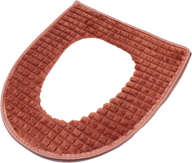 Brown Washable Reusable Toilet Seat Cover Zipper Potty Pad for Home - Image 1