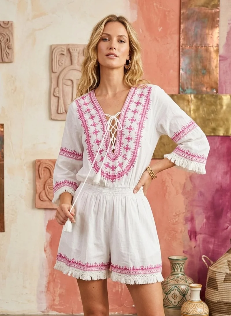 Alaya Women Embroidered  Cotton Rayon Midi Dress -AL3719