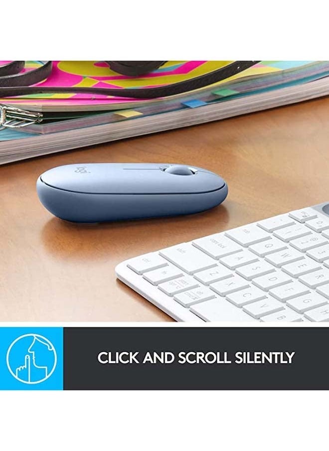 Logitech Mouse Pebble M350 Blue Grey  - Image 5