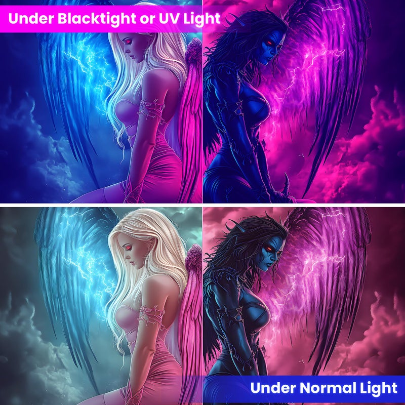 BVBOX Blacklight Tapestry,WingTapestry Glow In The Dark,UV Reactive Black Light Upright Posters Wall Hanging for Bedroom Dorm Living Room Backdrop Decor (wing7, 59L" x 51W") - Image 3