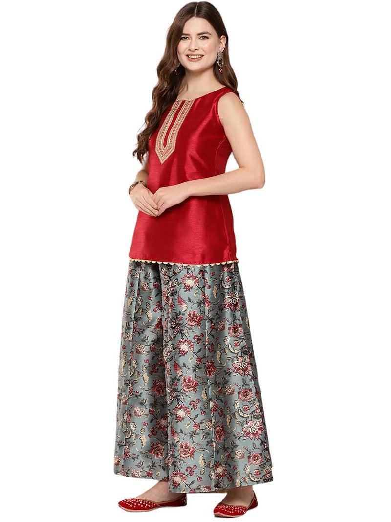 Ahalyaa Women's Polyester Kurta Sets (Pack of 2) (AHTPPZ-Combo-832-ICH_Red M) - Image 4