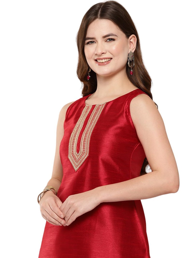Ahalyaa Women's Polyester Kurta Sets (Pack of 2) (AHTPPZ-Combo-832-ICH_Red M) - Image 2