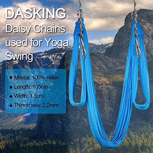 DASKING 23KN (5070 lbs) Heavy Duty Climbing Straps - 2 Pack Adjustable Daisy Chain Webbing for Aerial Yoga, Hammock, Fitness & Rigging - CE/EN566 Certified, Grey - Image 2