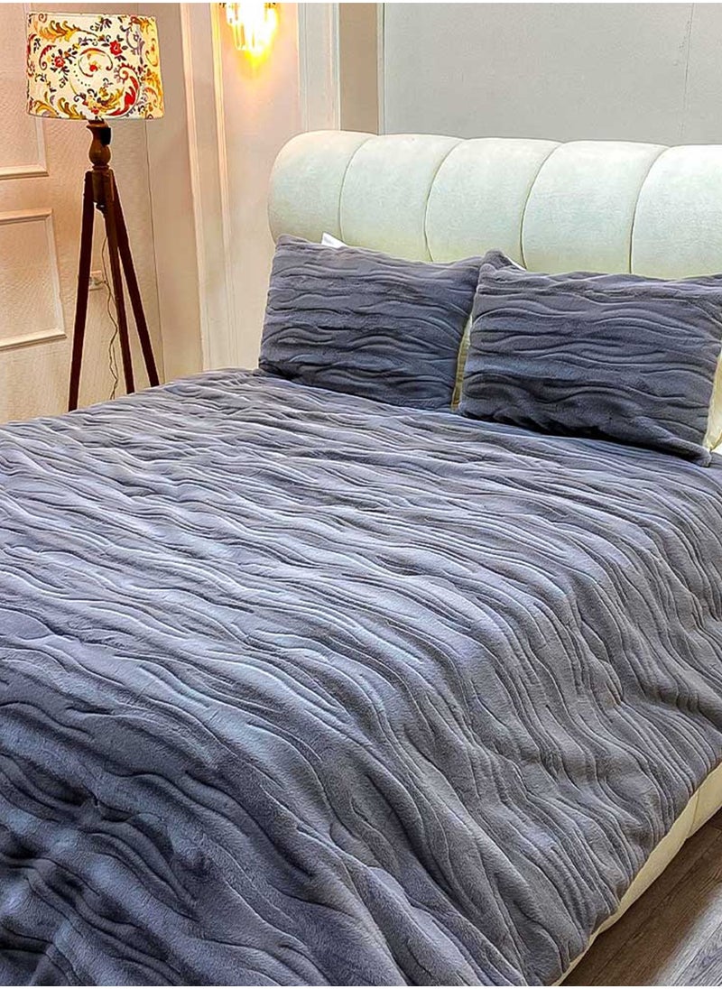 Family Bed Quilt set Spanish fur 2 pieces size 180 x 240 cm model 1622 from Family Bed  - Image 1