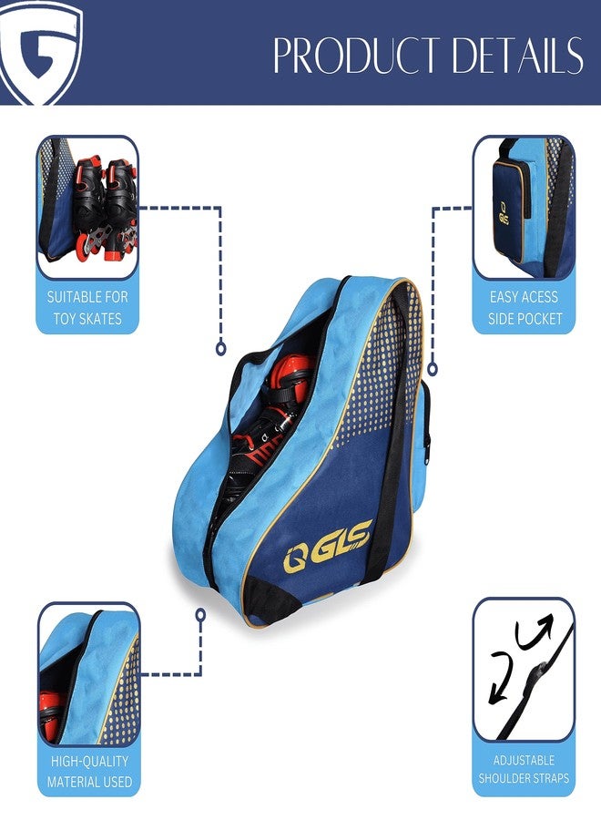 GLS SB-1500 Kids Toys Skates Kit Bag - Waterproof Heavy Duty - Blue (Bag Only/Colors May Vary) - Not for Professional Skates - Image 3