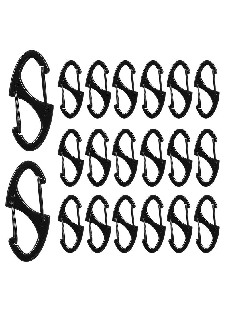 Oasisgalore 20 Pcs Mini Alloy Snap Hooks, S-Shaped Carabiners for Camping, Fishing, Hiking - Image 1