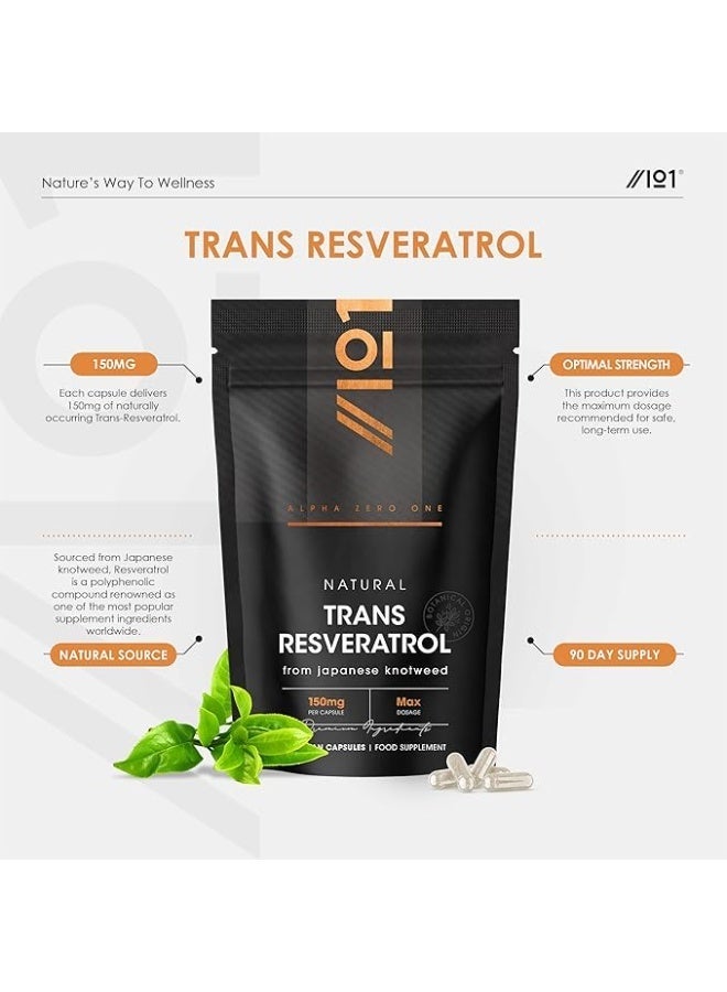 ALPHA01 Natural Trans-Resveratrol 150 mg – Supports Antioxidant Defense, Heart & Cellular Health, Made in UK, 90 Capsules - Image 4