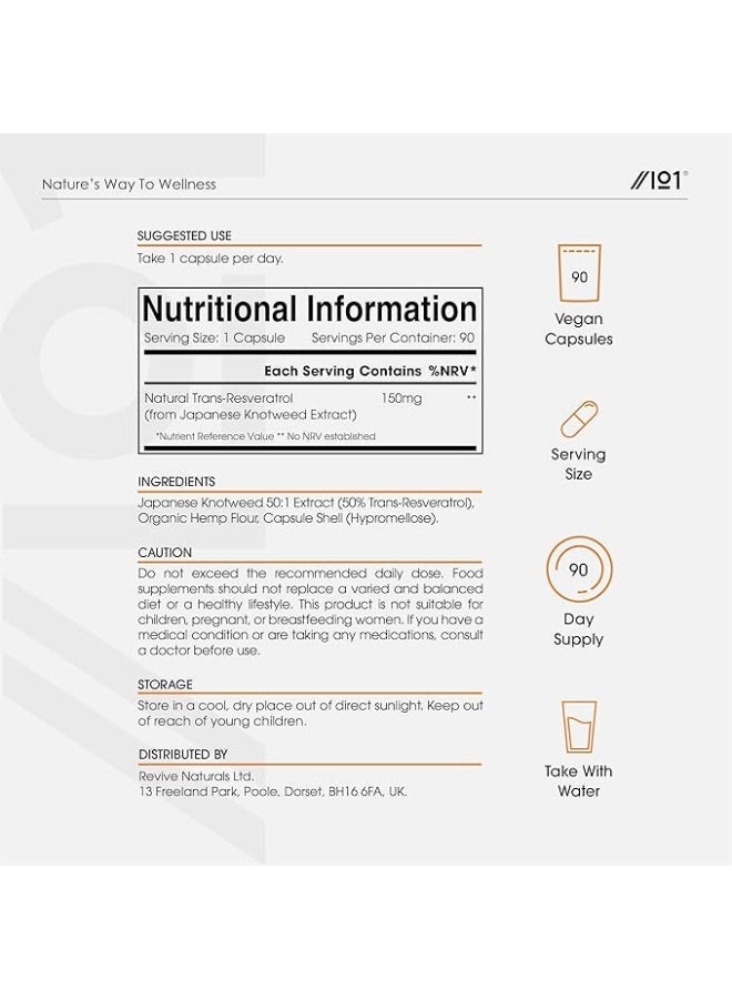 ALPHA01 Natural Trans-Resveratrol 150 mg – Supports Antioxidant Defense, Heart & Cellular Health, Made in UK, 90 Capsules - Image 3