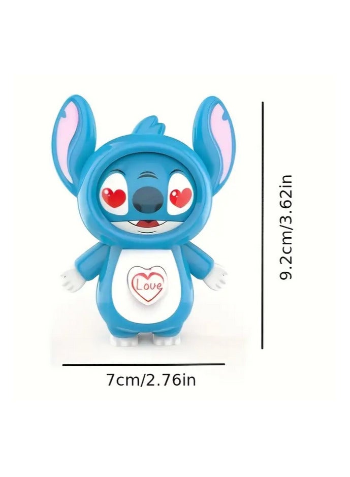 Disney Stitch Medallion Squeeze and Smile Relax Toy - Soft Changeable Heart Doll, Durable Plastic, Mixed Colors (Blue), Gift for Friends, Ages 14 and Up