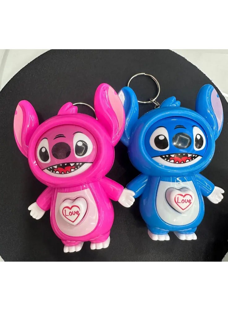 Disney Stitch Medallion Squeeze and Smile Relax Toy - Soft Changeable Heart Doll, Durable Plastic, Mixed Colors (Blue), Gift for Friends, Ages 14 and Up