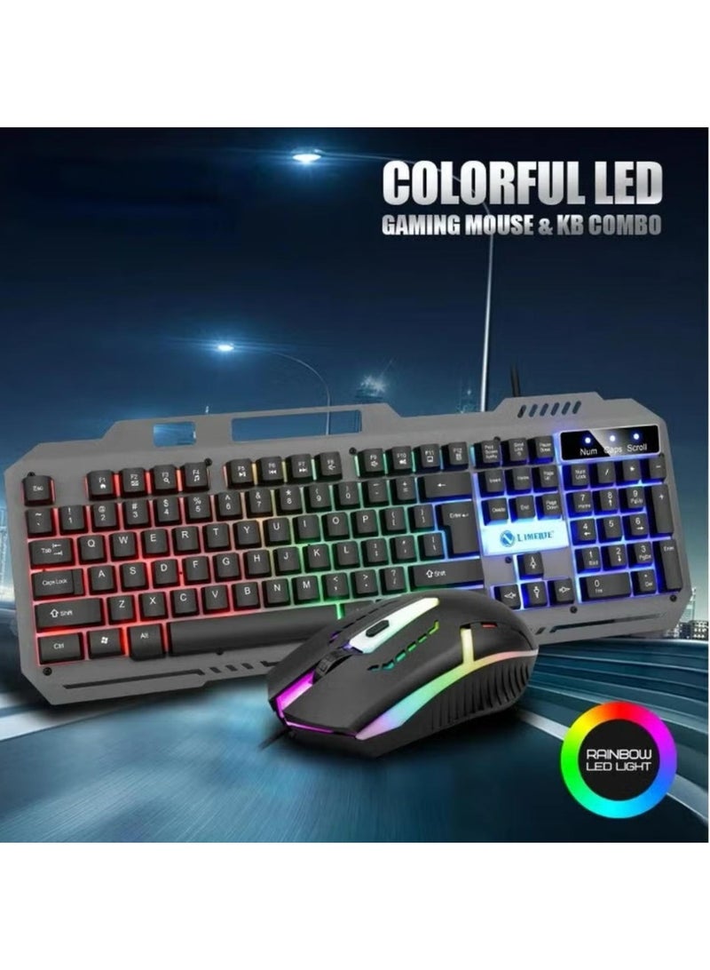 Denx Wired RGB Backlit Keyboard and Gaming Mouse Set - Denx DX1795  - Image 1