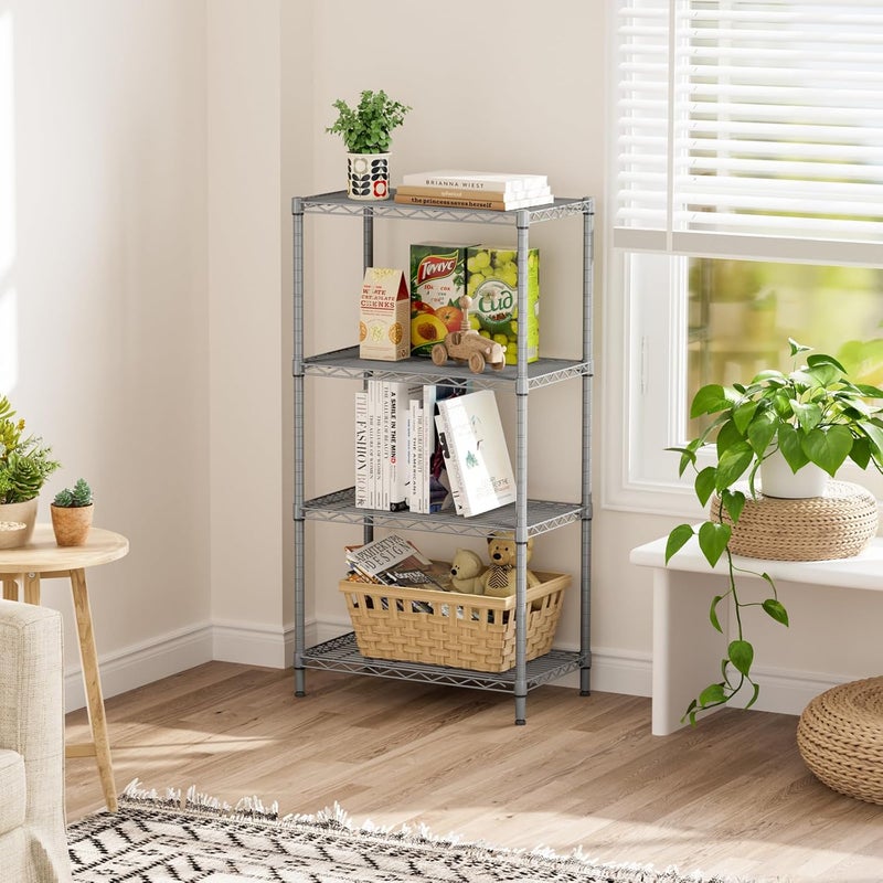 SINGAYE 4 Tier Adjustable Storage Shelf Metal Storage Rack Wire Shelving Unit 530Lbs Capacity 23.6" L x 14" W x 47.2" H for Laundry Bathroom Kitchen Silver - Image 5