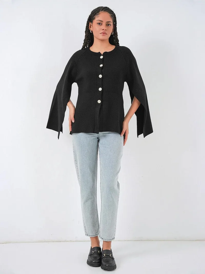 BIG DART BDART Textured Knit Cardigan with Button Closure
