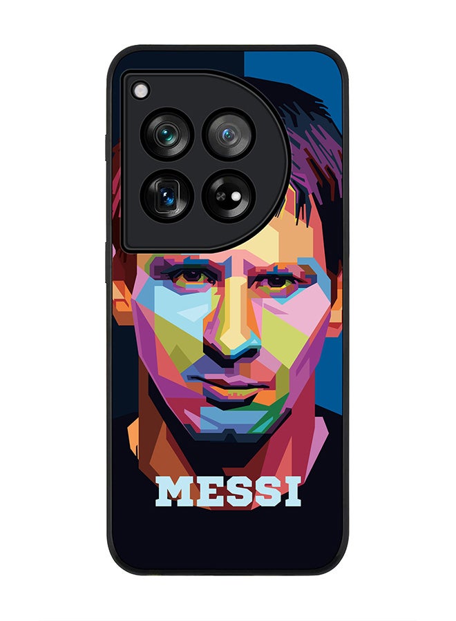Stylizedd Rugged Black edge case for OnePlus 12R / OnePlus Ace 3 5G, Slim fit Soft Case Flexible Rubber Edges Anti Drop TPU Gel Thin Cover -  Poly Messi - Image 1