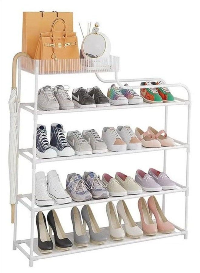 BLOOMING TIME 6-layer shoe storage rack, removable, simple storage shoe rack, large-capacity household shoe cabinet, multi-function combination shoe rack, white - Image 5
