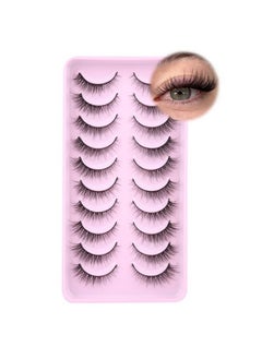 Zegaine Natural Lashes Cat Eye Lashes 10 Pairs Wispy Lash Strips 12MM Short Lashes Natural Eyelashes Extensions Fox Eye Lashes Fluffy Faux Mink Lashes Strip by Zegaine  - Image 4