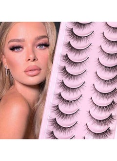 Zegaine Natural Lashes Cat Eye Lashes 10 Pairs Wispy Lash Strips 12MM Short Lashes Natural Eyelashes Extensions Fox Eye Lashes Fluffy Faux Mink Lashes Strip by Zegaine  - Image 5