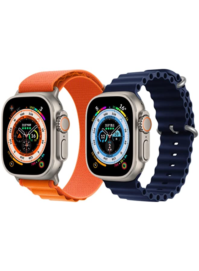 IAF Silicone Ocean Band Strap Green Trail Loop strap Yellow/Beige Set of 2 for Apple Watch Ultra 8 49mm