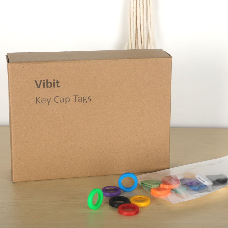 Vibit 16 Pack Colorful Plastic Key Cap Tags and Identifier Covers for Standard Flat House Keys (Not for Odd-Shaped Keys), 2 Styles - Image 5