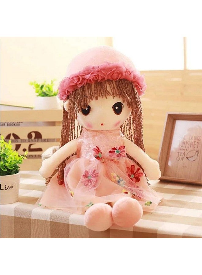 Tvoip Tvoip Tulle Skirt Princess Plush Toy Phial Dolls Children Girls Doll Cute Little Girl Dolls, 18 Inch (Pink)  - Image 3