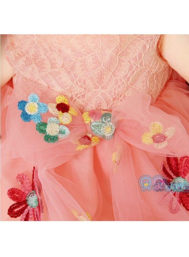 Tvoip Tvoip Tulle Skirt Princess Plush Toy Phial Dolls Children Girls Doll Cute Little Girl Dolls, 18 Inch (Pink)  - Image 5