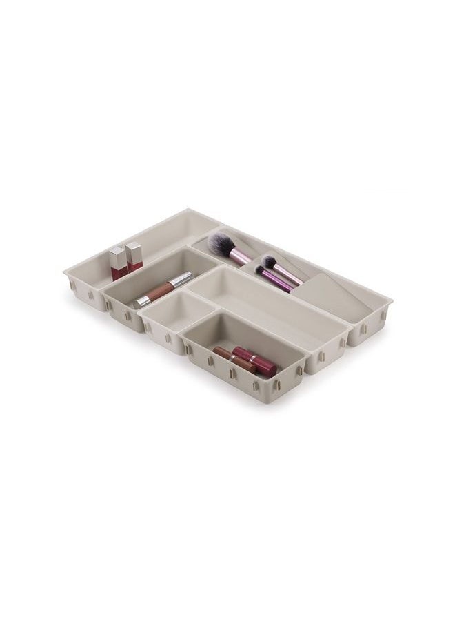 Joseph Joseph Viva - Modular 7-piece Makeup Beauty Drawer Organiser Set, Storage Boxes dividers for makeup, beauty grooming items, cosmetics, hair accessories  - Image 1