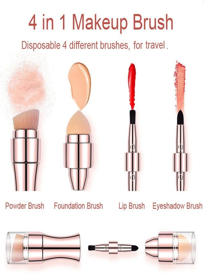 GOLD MAX 4 in 1 Makeup Brushes Set, Eyeshadow Eye Lip Face Concealing Blush Foundation Brush Brochas De Maquillaje Mini Makeup Brush (rose gold brush) - Image 3