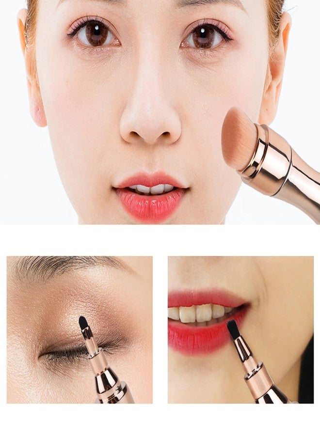 GOLD MAX 4 in 1 Makeup Brushes Set, Eyeshadow Eye Lip Face Concealing Blush Foundation Brush Brochas De Maquillaje Mini Makeup Brush (rose gold brush) - Image 4