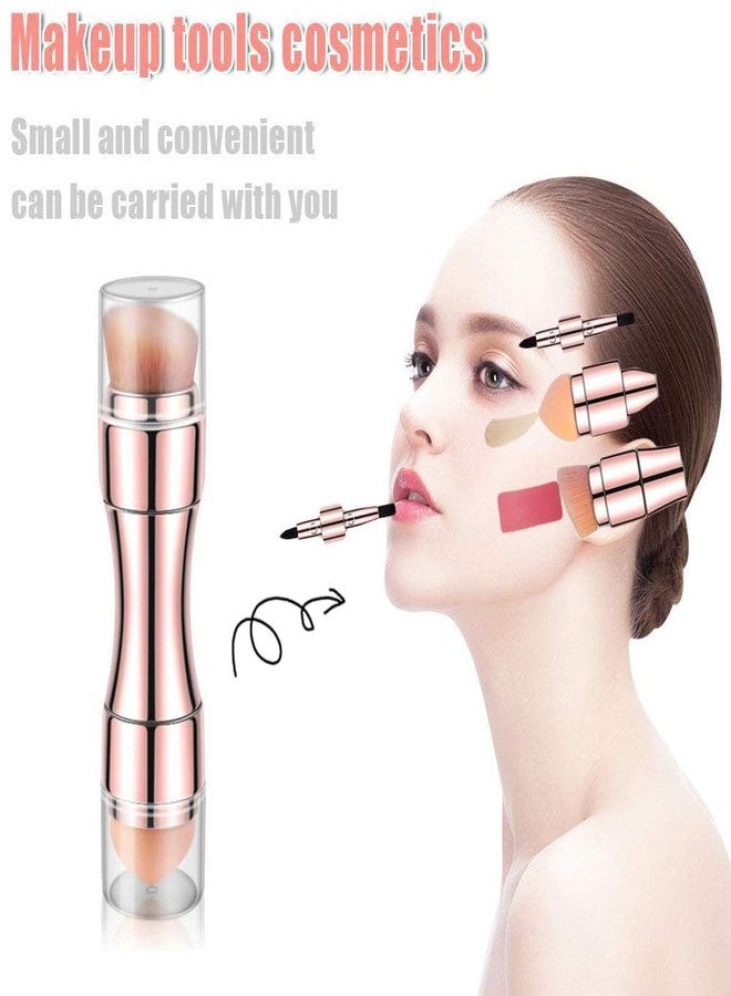 GOLD MAX 4 in 1 Makeup Brushes Set, Eyeshadow Eye Lip Face Concealing Blush Foundation Brush Brochas De Maquillaje Mini Makeup Brush (rose gold brush) - Image 2