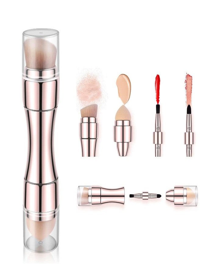 GOLD MAX 4 in 1 Makeup Brushes Set, Eyeshadow Eye Lip Face Concealing Blush Foundation Brush Brochas De Maquillaje Mini Makeup Brush (rose gold brush) - Image 1