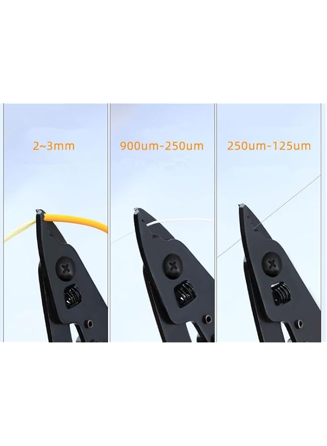 PROMASS promass Fiber Optic Stripping Pliers, Squeeze Pliers 3 Port Hole Fiber Optic Stripping Tool with Hex Socket Wrench for Jacket, Buffer, and 125μm-250μm Coating Stripping  - Image 5