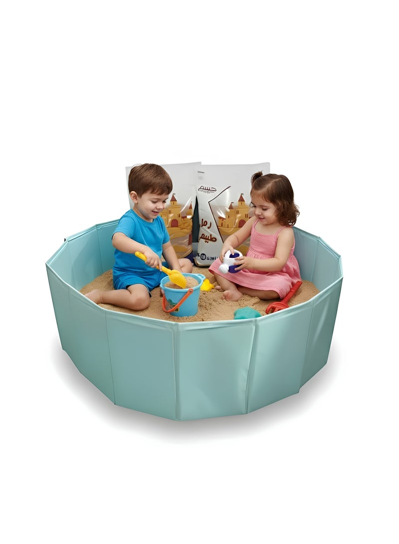 HASSM Sand set: 30cm x 100cm x 100cm sand tray + 2 bags of sand (discounted) + 6 sand toys - Image 1