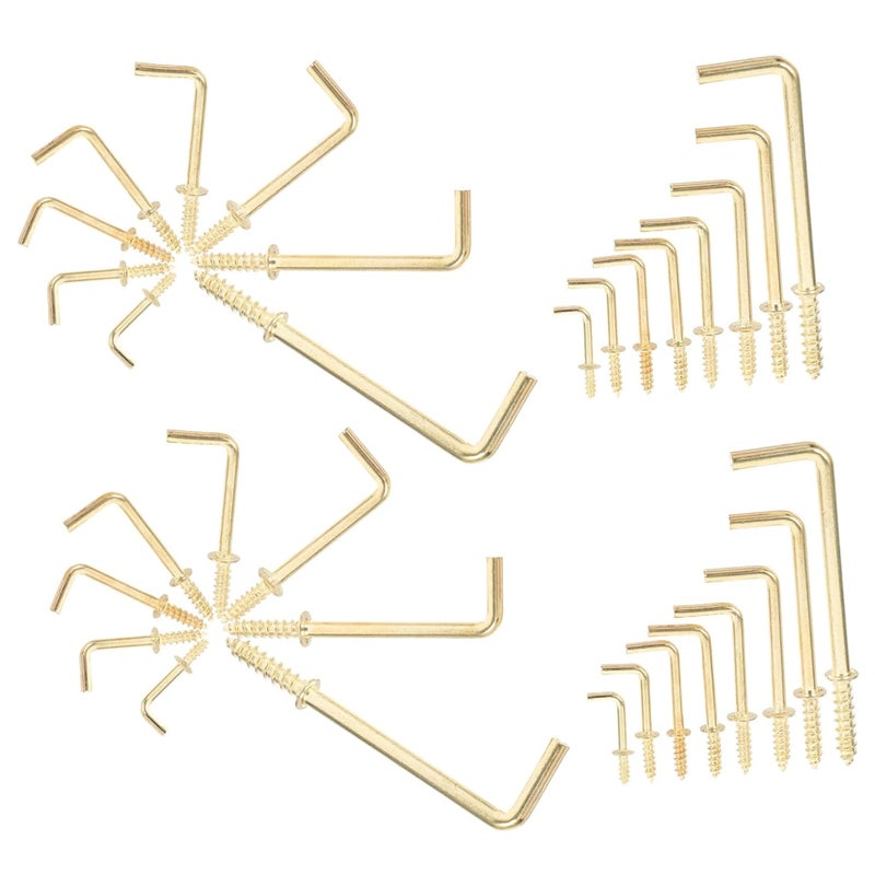 مسامير خطاف ذاتية التنظيف بزاوية قائمة 10 قطع لتعليق الصور والحرف اليدوية والنباتات - Image 2