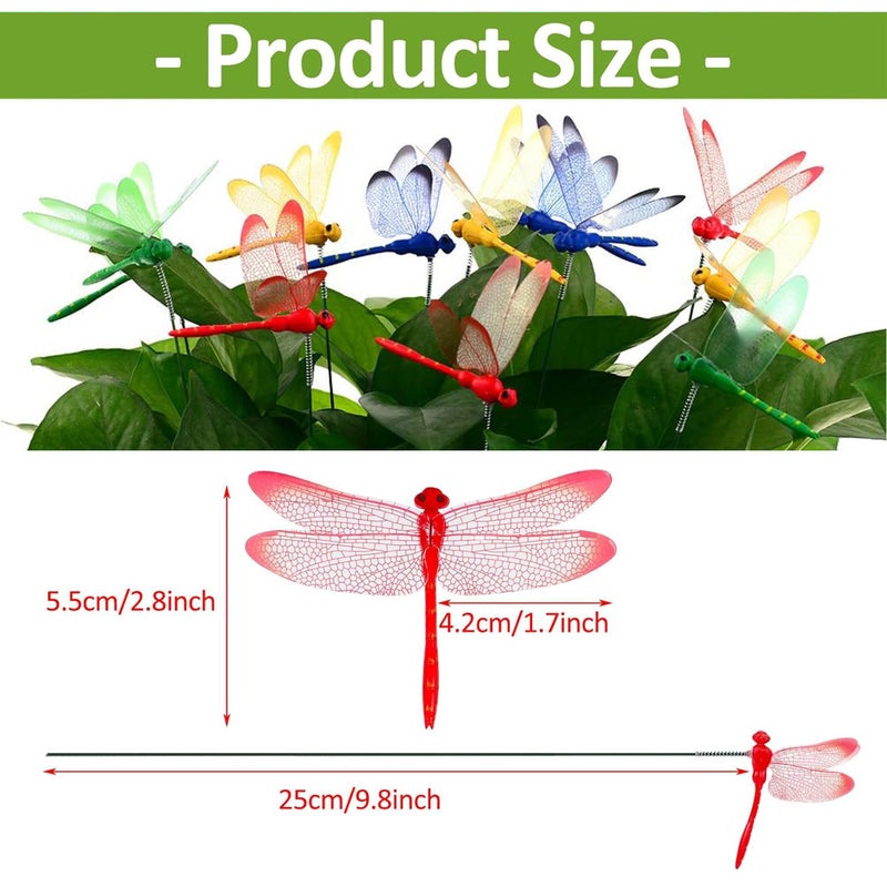 Xyntara Dragonfly Clip Bug Repellent 16 pcs - DIY Dragon Fly Clips for Bugs Repellent, Outdoor Fake Dragonfly Rod Clip, Fly Scare Devices for Indoor Garden Decor - Image 5