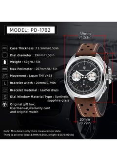 Men's Quartz Retro Watches, Sports Chronograph Waterproof Fitness, AR Synthetic Sapphire VK63 Movement, Brown Strap, Black Dial - pzsku/ZEE7930D4E5C8AC351993Z/45/_/1720079303/ca453420-02dc-4f2f-b290-a1e498baced4