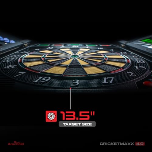 Arachnid Cricket Maxx 4.0 Electronic Dartboard Cabinet Set - Stylish Woodgrain Doors - 37 Game Types with 217 Variations - Heckler Feature + Solo Play - Includes Six Soft Tip Darts - Image 3