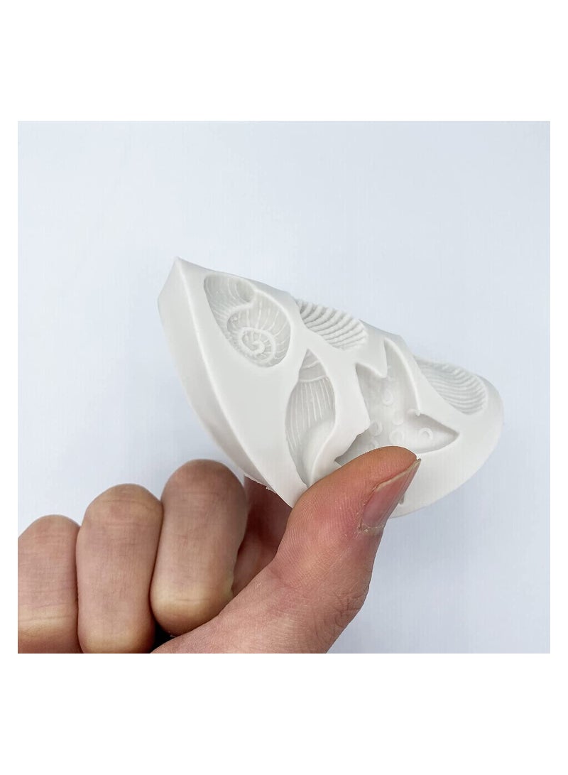 SOLARAE 3 PCS Marine Theme Cake Fondant Silicone Mold Seashell Conch Starfish Coral Baking Molds for DIY Cake Decoration Chocolate Candy Polymer Clay Crafting Projects - Image 5