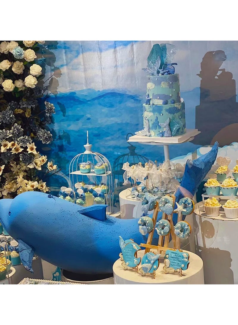 SOLARAE 3 PCS Marine Theme Cake Fondant Silicone Mold Seashell Conch Starfish Coral Baking Molds for DIY Cake Decoration Chocolate Candy Polymer Clay Crafting Projects - Image 3